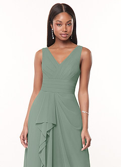 Azazie Julianna Final Sale Butterscotch A-Line Chiffon Dress image5