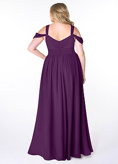 Azazie Lianne Bridesmaid Dresses Grape A-Line Off the Shoulder Chiffon Dress image8