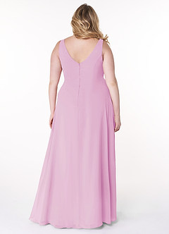 Azazie Kori Bridesmaid Dresses Candy Pink A-Line Pleated Chiffon Dress image7