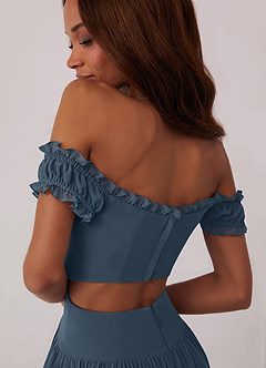 Barbie ♥ Azazie Bridesmaid Dresses Neptune A-Line Off the Shoulder Chiffon Convertible Dress image6
