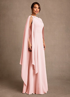 Azazie Liddie Mother of the Bride Dresses Blushing Pink A-Line Pleated Chiffon Dress image2