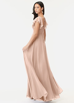 Azazie Bondi Bridesmaid Dresses English Rose A-Line Ruffled Chiffon Dress image5
