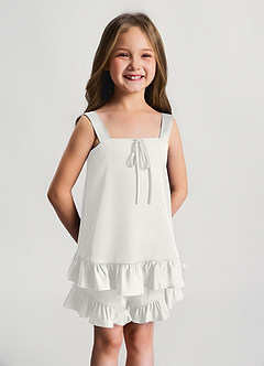 front Ensemble pyjama fille : haut à volants en satin et short