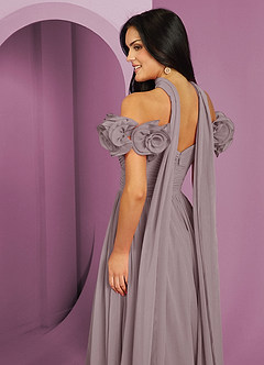 Barbie ♥ Azazie Bridesmaid Dresses Dusk A-Line Off the Shoulder Chiffon Convertible Dress image7
