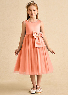 Azazie Twinsie Flower Girl Dresses Sunset A-Line Bow Tulle Dress image1