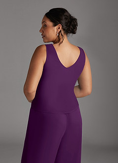 Azazie Frances Mother of the Bride Dresses Grape Jumpsuit/Pantsuit Scoop Mesh Dress image14