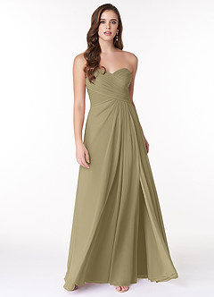 Azazie Arabella Allure Bridesmaid Dresses Moss Green A-Line Sweetheart Neckline Chiffon Convertible Dress image4