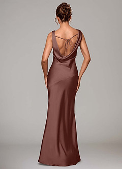 Azazie Rylina Bridesmaid Dresses Espresso Mermaid Stretch Satin Dress image10