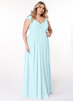 Azazie Kaitlynn Final Sale Matcha Empire Ruched Chiffon Convertible Dress image10