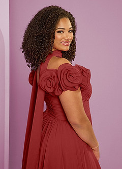 Barbie ♥ Azazie Bridesmaid Dresses Rust A-Line Off the Shoulder Chiffon Convertible Dress image11