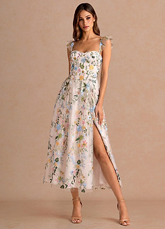 Denisse Blush Pink Multi Midi Dress image3