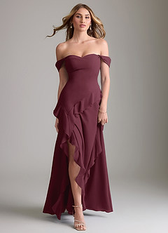Azazie Sloane Bridesmaid Dresses Cabernet A-Line Sweetheart Neckline Chiffon Dress image5
