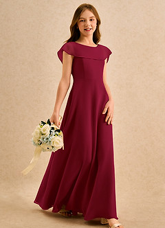 Azazie Kittie Girls Formal Flower Girl Klänningar Klä A-Line i Chiffong image4