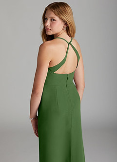 Azazie Becca Junior Olive Mermaid Chiffon Dress image2