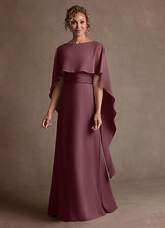 Azazie Marilla Mother of the Bride Dresses Sangria A-Line Pleated Chiffon Dress image4