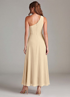 Azazie Brooke Jurken voor bruidsmeisjes Jurk van Chiffon met A-Lijn One-Shoulder Champagne image5