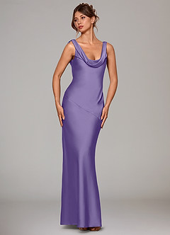 Azazie Rylina Bridesmaid Dresses Tahiti Mermaid Stretch Satin Dress image3