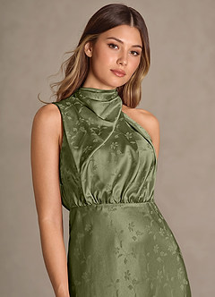Vestido Oliva Floral Largo Lumi image5