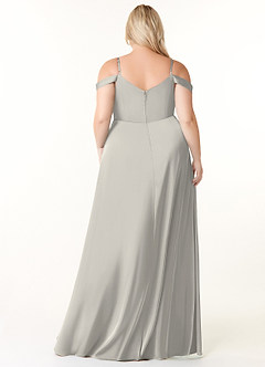 Azazie Ocean Bridesmaid Dresses Pebble A-Line V-Neck Pleated Stretch Satin Dress image7