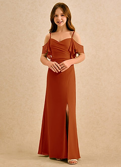 Azazie Pippy Girls Formal Sukienki dla dziewczynek sypiących kwiaty Linia A Dekolt w kształcie serca Szyfon Długość podłogi Sukienka image4