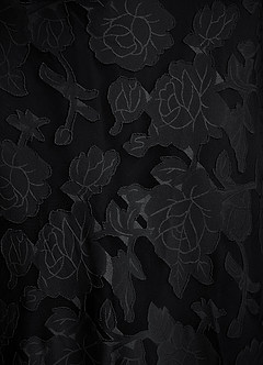 Azazie Kieryn Jurken voor bruidsmeisjes Jurk van Bloemen Burn-out met Zeemeermin Geplooide Zwart image13