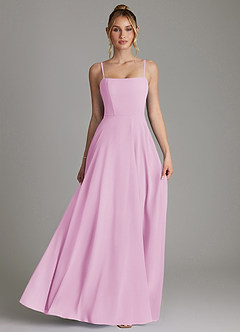 Azazie Elita Brudepigekjoler En streg Plisseret Chiffon Gulv-længde Kjole image4