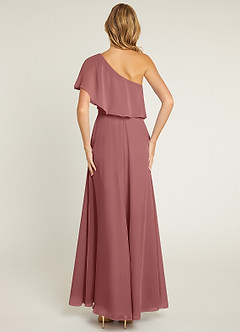Azazie Lizzy Jurken voor bruidsmeisjes Jurk van Chiffon met A-Lijn One-Shoulder Amethist image2