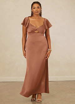 Christian Siriano Bridal for Azazie 1005 Bridesmaid Dresses Bronzer Sheath Sweetheart Neckline Stretch Satin Dress image12