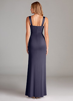 Azazie Denice Bridesmaid Dresses Stormy A-Line Pleated Stretch Satin Dress image2
