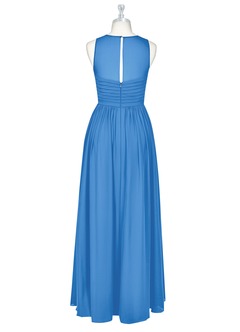 Azazie Nina Bridesmaid Dresses Blue Jay A-Line Pleated Chiffon Dress image7