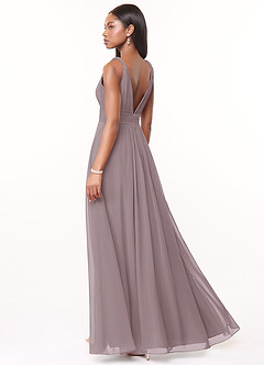 Azazie Maren Bridesmaid Dresses Dusk A-Line Pleated Chiffon Dress image4