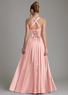 Azazie Francis At-home Try On Dresses Agave A-Line Corset Stretch Satin Dress image2