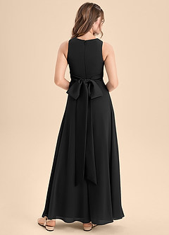 Azazie Lilenne Junior Robe Trapèze en Mousseline de soie Arc Noir image2