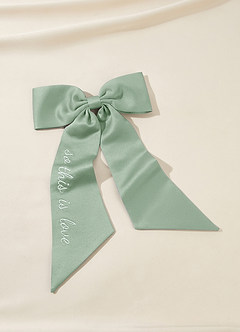 front Personalized Embroidered Matching Color Hair Bows