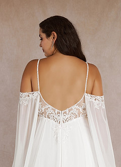 Azazie Nova Wedding Dresses Diamond White A-Line Sequins Chiffon Dress image18