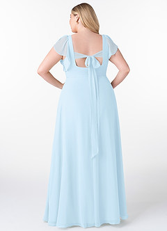 Azazie Syenna Bridesmaid Dresses Sky Blue A-Line Ruched Chiffon Dress image7