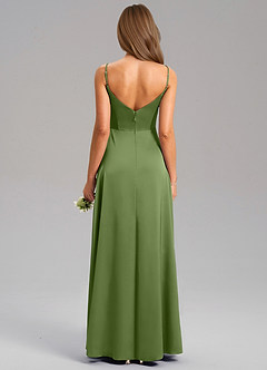 Azazie Talina Bridesmaid Dresses Juniper A-Line Stretch Satin Dress image2