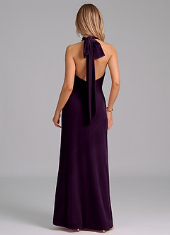 Azazie Velli Robes de demoiselle d'honneur Robe Sirène en velours Col Haut Grain De Raisin image7