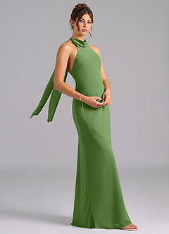 Azazie Velli Bridesmaid Dresses Basil Mermaid High Neck Chiffon Dress image3