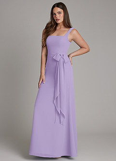 Azazie Katya Bridesmaid Dresses Lilac Mermaid Square Neckline Chiffon Convertible Dress image6