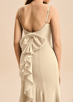 Azazie Lioren Junior Champagne Mermaid Bow Chiffon Dress image6