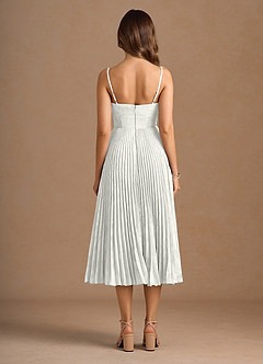 Annie White Pleated Midi Dress image2