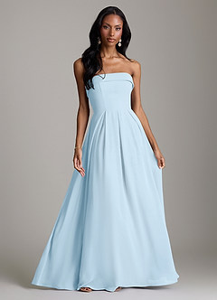 Azazie Lucienne Bridesmaid Dresses Sky Blue A-Line Strapless Chiffon Convertible Dress image1