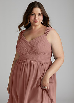 Azazie Angie Bridesmaid Dresses Cedar Rose A-Line Corset Chiffon Dress image16