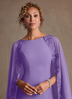 Azazie Artemisia vestidos de madre de la novia Vestido de Tahití de Gasa de Corte Recto con Encaje image7