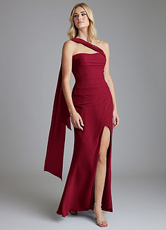 Azazie Solstice Venta Final Vestido de Sky Blue de Gasa de Corte Sirena Convertible con Sin tirantes image12