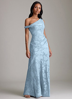 Azazie Emerson 신부 들러리 드레스 인어 오프 더 숄더 플로럴 번아웃 바닥 길이 드레스 image4