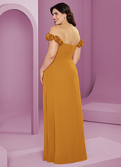 Barbie ♥ Azazie Bridesmaid Dresses Butterscotch A-Line Off the Shoulder Chiffon Convertible Dress image12