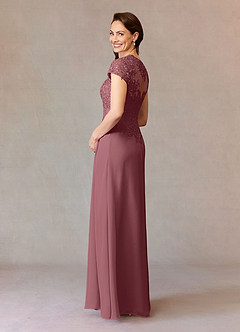 Azazie Junie Mother of the Bride Dresses Desert Rose A-Line Lace Chiffon Dress image8