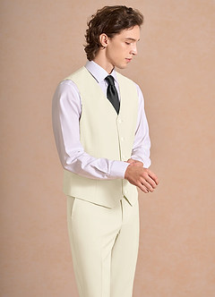 front James Ivory Structured Stretch Suit Vest